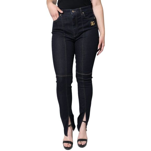 Dolce & Gabbana Black Cotton Blend Skinny Denim Women's Jeans